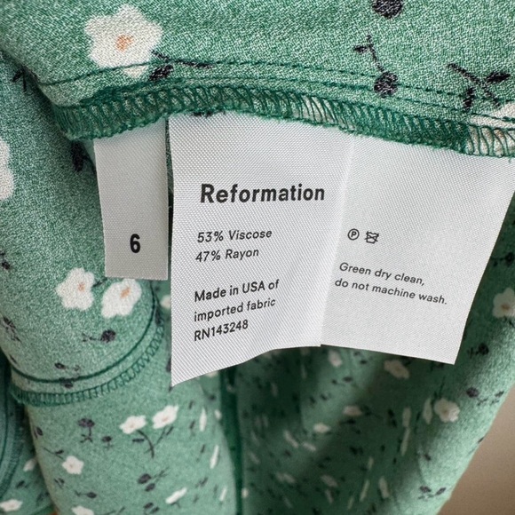 Reformation Green Floral Midi Dress - Picture 7 of 7